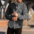 RugbyLife Clothing - (Custom) Polynesian Tattoo Style Surfing Long Sleeve Button Shirt A7