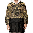 RugbyLife Clothing - Polynesian Tattoo Style Maori Traditional Mask - Gold Version Snug Hoodie A7