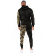 RugbyLife Clothing - Polynesian Tattoo Style Melanesian Style Aboriginal Tattoo - Gold Version Hoodie and Joggers Pant A7