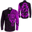 RugbyLife Clothing - Polynesian Tattoo Style Maori - Special Tattoo - Pink Version Long Sleeve Button Shirt A7 | RugbyLife