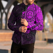 RugbyLife Clothing - Polynesian Tattoo Style Maori - Special Tattoo - Pink Version Long Sleeve Button Shirt A7