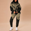 RugbyLife Clothing - Polynesian Tattoo Style Tiki - Gold Version Hoodie and Joggers Pant A7