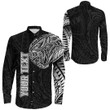 RugbyLife Clothing - (Custom) Polynesian Tattoo Style Snake Long Sleeve Button Shirt A7 | RugbyLife