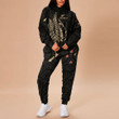 RugbyLife Clothing - Polynesian Tattoo Style Tribal Lion - Gold Version Hoodie and Joggers Pant A7