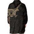 RugbyLife Clothing - Polynesian Tattoo Style Crow - Gold Version Snug Hoodie A7