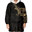 RugbyLife Clothing - Polynesian Tattoo Style Crow - Gold Version Snug Hoodie A7