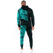 RugbyLife Clothing - Polynesian Tattoo Style Tatau - Cyan Version Hoodie and Joggers Pant A7