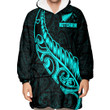 RugbyLife Clothing - (Custom) New Zealand Aotearoa Maori Fern - Cyan Version Snug Hoodie A7