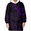 RugbyLife Clothing - Polynesian Tattoo Style Crow - Purple Version Snug Hoodie A7