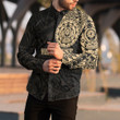RugbyLife Clothing - (Custom) Polynesian Tattoo Style Turtle - Gold Version Long Sleeve Button Shirt A7