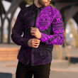 RugbyLife Clothing - Polynesian Tattoo Style Sun - Pink Version Long Sleeve Button Shirt A7