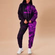 RugbyLife Clothing - Polynesian Tattoo Style Crow - Pink Version Hoodie and Joggers Pant A7