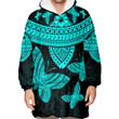 RugbyLife Clothing - Polynesian Tattoo Style Butterfly - Cyan Version Snug Hoodie A7