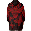 RugbyLife Clothing - Polynesian Tattoo Style Butterfly - Red Version Snug Hoodie A7