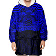 RugbyLife Clothing - Polynesian Tattoo Style Maori Traditional Mask - Blue Version Snug Hoodie A7