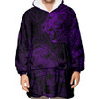 RugbyLife Clothing - Polynesian Tattoo Style Tribal Lion - Purple Version Snug Hoodie A7