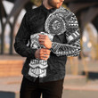 RugbyLife Clothing - Polynesian Tattoo Style Tiki Long Sleeve Button Shirt A7
