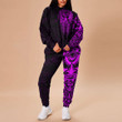 RugbyLife Clothing - Polynesian Tattoo Style Mask Native - Pink Version Hoodie and Joggers Pant A7