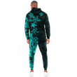 RugbyLife Clothing - (Custom) Polynesian Tattoo Style - Cyan Version Hoodie and Joggers Pant A7