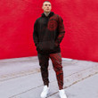 RugbyLife Clothing - Polynesian Sun Tattoo Style - Red Version Hoodie and Joggers Pant A7 | RugbyLife