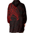 RugbyLife Clothing - Polynesian Tattoo Style Tatau - Red Version Snug Hoodie A7