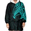 RugbyLife Clothing - Polynesian Tattoo Style Tatau - Cyan Version Snug Hoodie A7