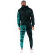 RugbyLife Clothing - (Custom) Polynesian Tattoo Style Sun - Cyan Version Hoodie and Joggers Pant A7