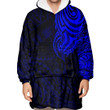 RugbyLife Clothing - Polynesian Tattoo Style - Blue Version Snug Hoodie A7