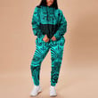 RugbyLife Clothing - (Custom) Polynesian Tattoo Style Surfing - Cyan Version Hoodie and Joggers Pant A7