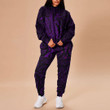 RugbyLife Clothing - Polynesian Tattoo Style Tribal Lion - Purple Version Hoodie and Joggers Pant A7