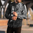 RugbyLife Clothing - (Custom) Polynesian Tattoo Style Horse Long Sleeve Button Shirt A7
