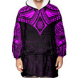 RugbyLife Clothing - Polynesian Tattoo Style Flower - Pink Version Snug Hoodie A7