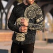 RugbyLife Clothing - Polynesian Tattoo Style Tiki - Gold Version Long Sleeve Button Shirt A7