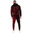 RugbyLife Clothing - Polynesian Tattoo Style Maori - Special Tattoo - Red Version Hoodie and Joggers Pant A7