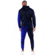 RugbyLife Clothing - (Custom) Lizard Gecko Maori Polynesian Style Tattoo - Blue Version Hoodie and Joggers Pant A7