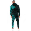 RugbyLife Clothing - (Custom) Polynesian Tattoo Style - Cyan Version Hoodie and Joggers Pant A7