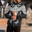 RugbyLife Clothing - Polynesian Tattoo Style Butterfly Long Sleeve Button Shirt A7
