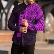 RugbyLife Clothing - (Custom) Polynesian Tattoo Style Snake - Pink Version Long Sleeve Button Shirt A7