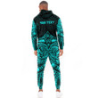 RugbyLife Clothing - (Custom) Polynesian Tattoo Style Flower - Cyan Version Hoodie and Joggers Pant A7