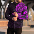 RugbyLife Clothing - (Custom) Polynesian Tattoo Style - Pink Version Long Sleeve Button Shirt A7