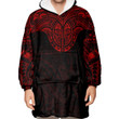 RugbyLife Clothing - Polynesian Tattoo Style Tattoo - Red Version Snug Hoodie A7