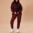RugbyLife Clothing - Polynesian Tattoo Style - Red Version Hoodie and Joggers Pant A7