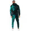 RugbyLife Clothing - Polynesian Tattoo Style Horse - Cyan Version Hoodie and Joggers Pant A7