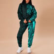 RugbyLife Clothing - Polynesian Tattoo Style Horse - Cyan Version Hoodie and Joggers Pant A7