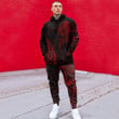 RugbyLife Clothing - Polynesian Tattoo Style Wolf - Red Version Hoodie and Joggers Pant A7 | RugbyLife