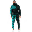 RugbyLife Clothing - Polynesian Tattoo Style - Cyan Version Hoodie and Joggers Pant A7