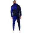 RugbyLife Clothing - Polynesian Tattoo Style Tribal Lion - Blue Version Hoodie and Joggers Pant A7