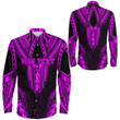 RugbyLife Clothing - (Custom) Polynesian Tattoo Style - Pink Version Long Sleeve Button Shirt A7 | RugbyLife