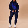 RugbyLife Clothing - Polynesian Tattoo Style Tribal Lion - Blue Version Hoodie and Joggers Pant A7