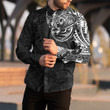 RugbyLife Clothing - Polynesian Tattoo Style Long Sleeve Button Shirt A7